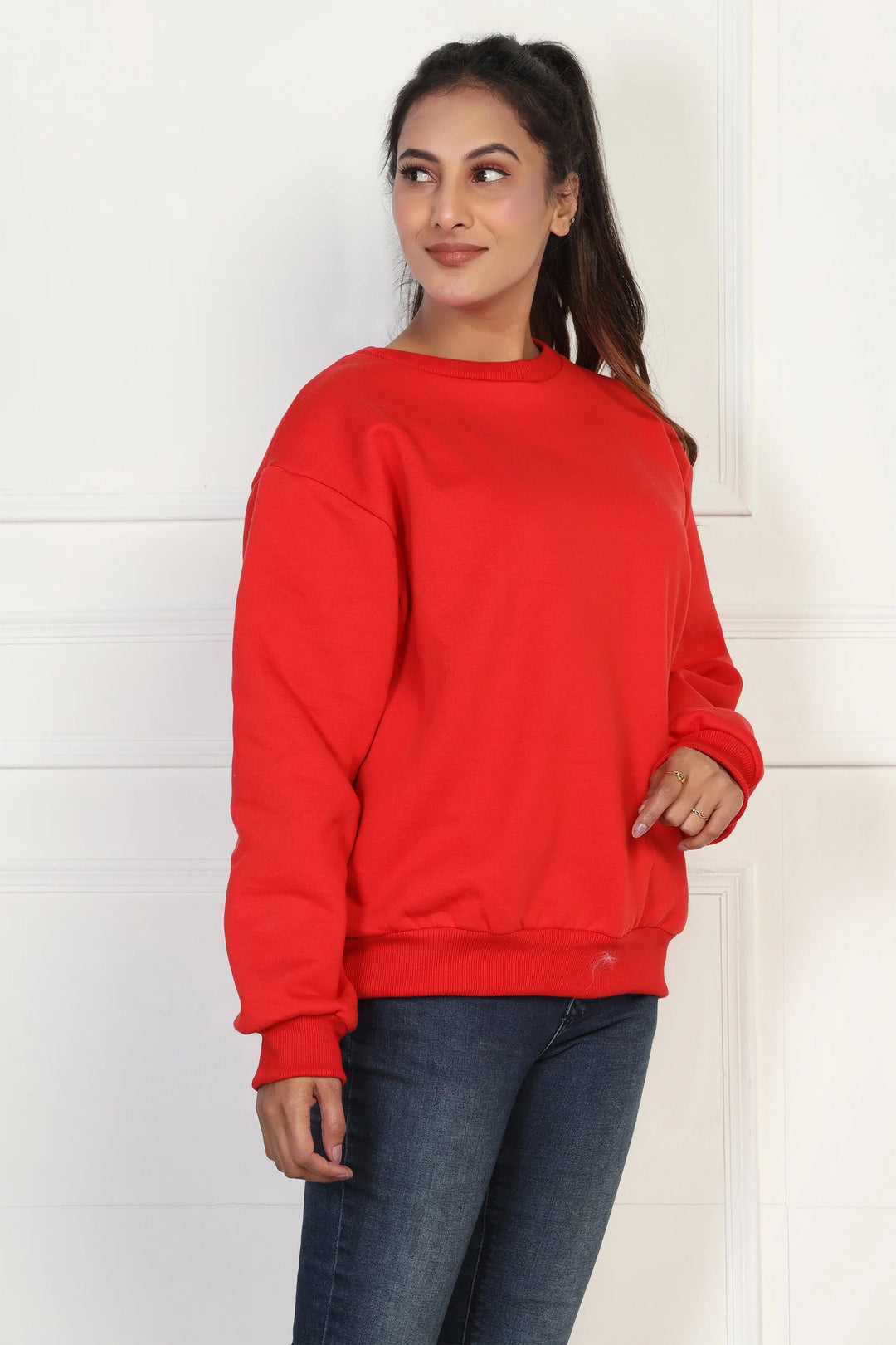 Cozy Red Matching Mom and Daughter Sweatshirt Set – Twinning in Style