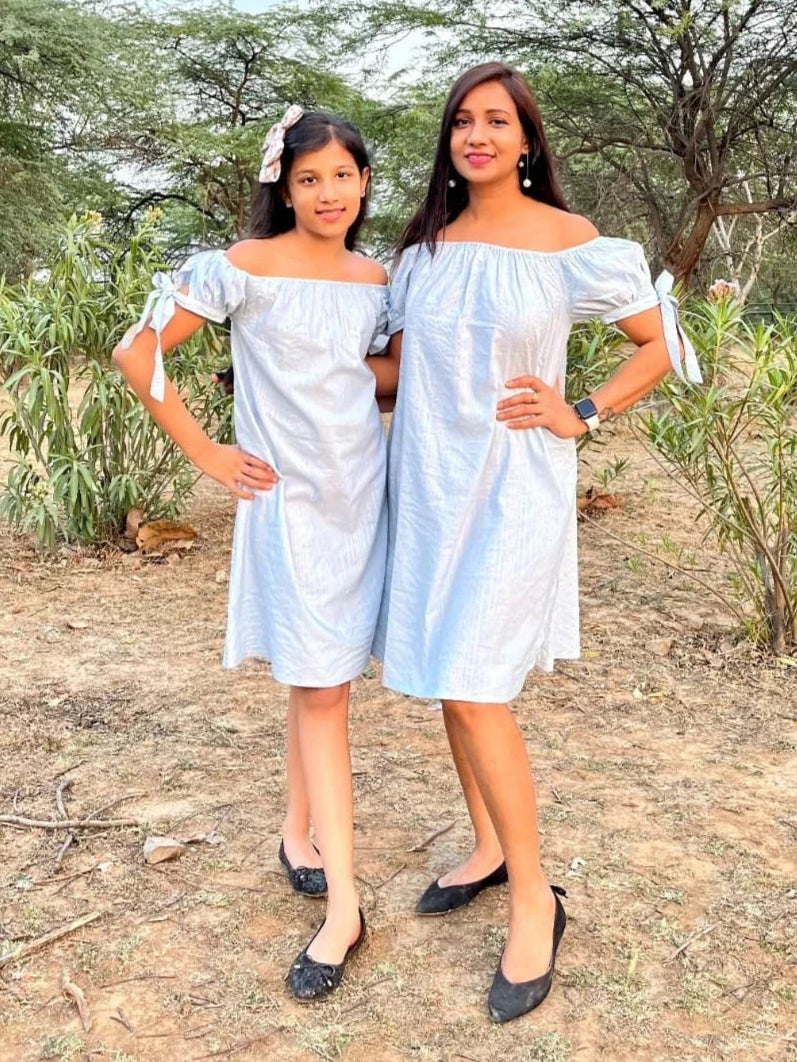 Blue Lurex Twin One Piece Dress