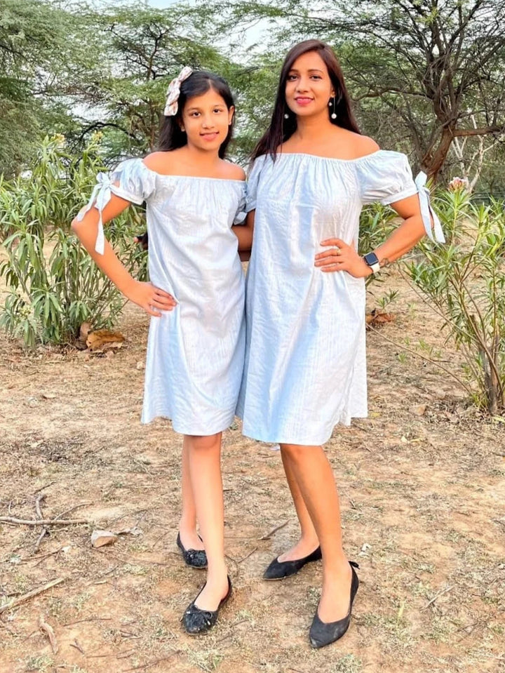 Blue Lurex Twin One Piece Dress