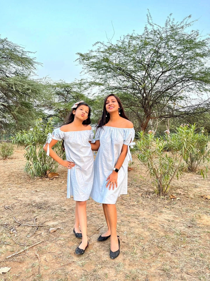 Blue Lurex Twin One Piece Dress
