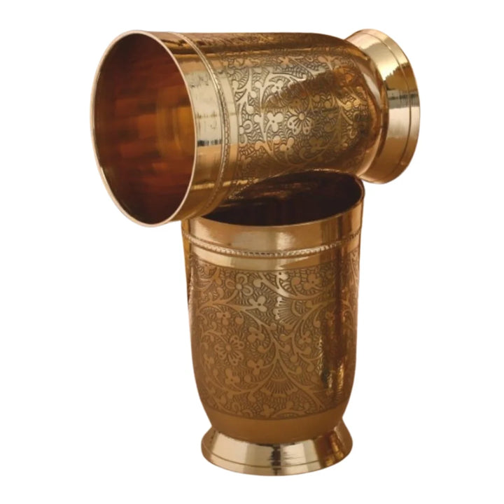 Nakaashi | Luxurious Brass Glass Set for Elegant Dining