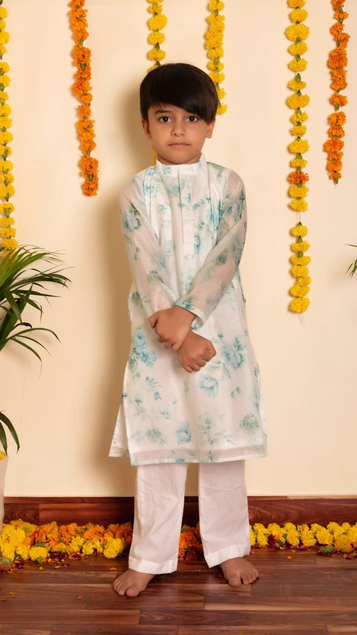Bachpan Pure Elegance in White | Falak Chandheri Kurta Pant Set