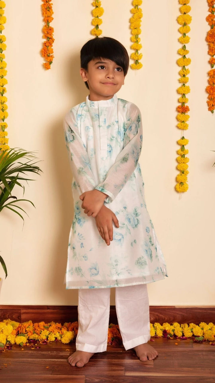 Bachpan Pure Elegance in White | Falak Chandheri Kurta Pant Set