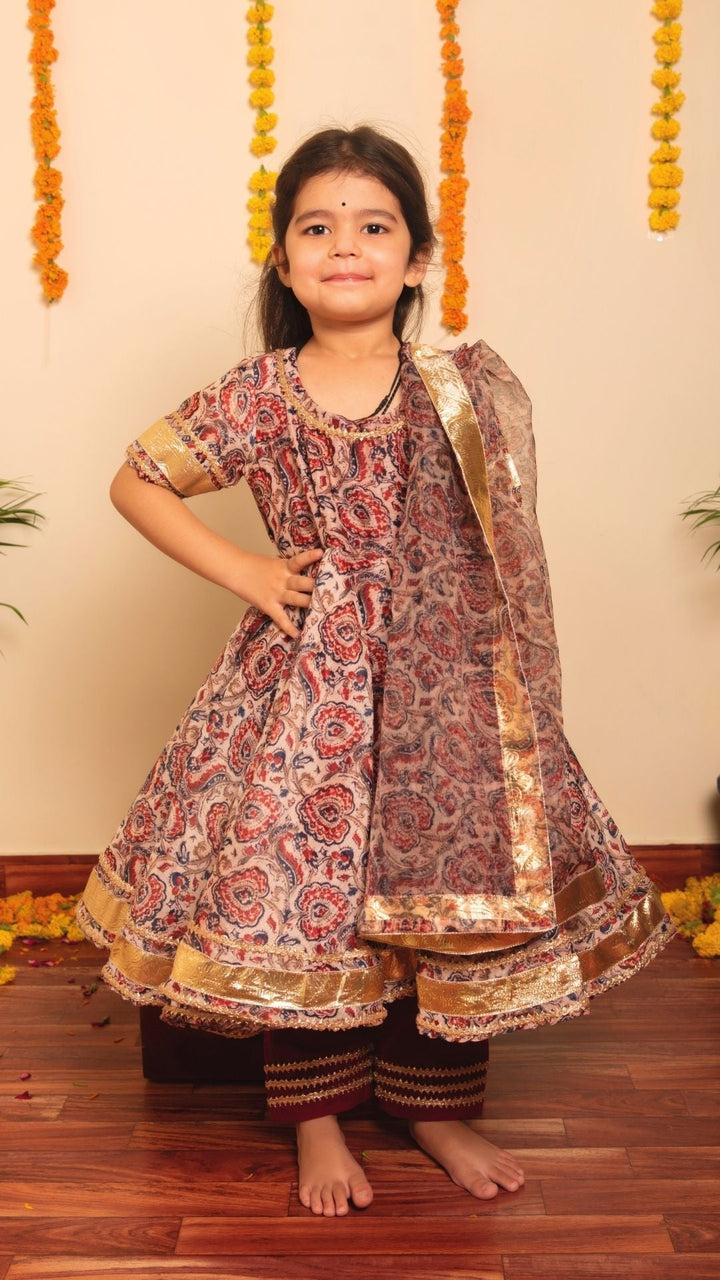 BACHPAN GULBAGH ORGANZA ANARKALI SET - Pomcha Jaipur