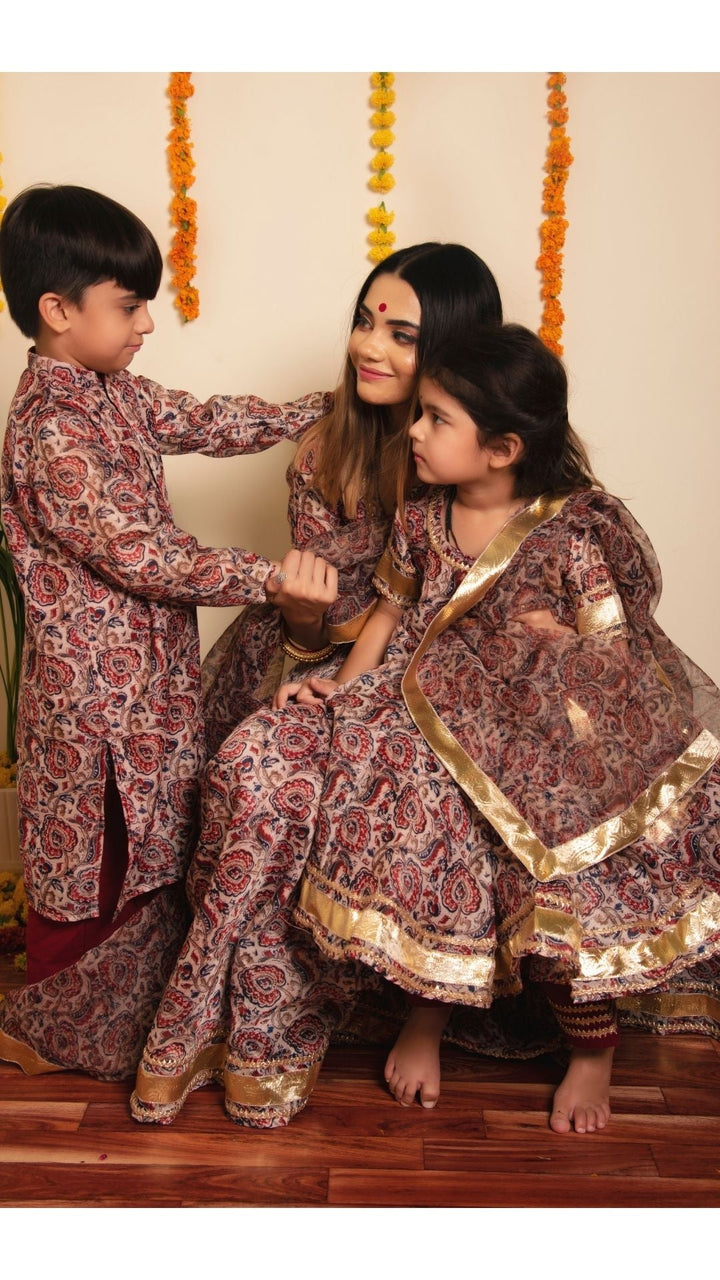 BACHPAN GULBAGH ORGANZA ANARKALI SET - Pomcha Jaipur