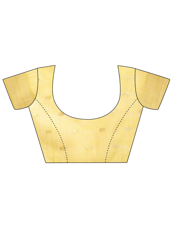 Vibrant yellow designer saree with woven patterns

