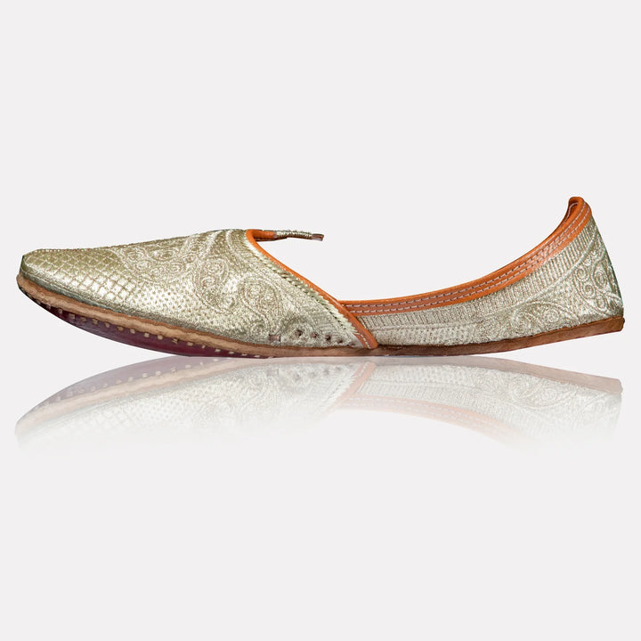 Virsa Golden Jutti for Men | Handcrafted Traditional Footwear with Elegance