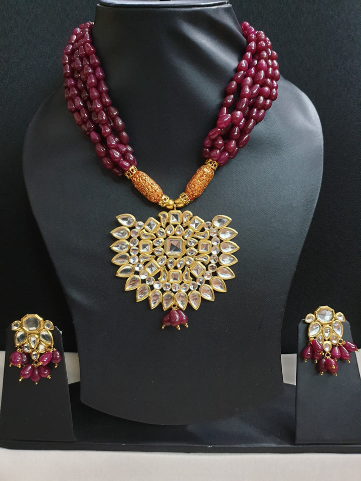 Gold Plated | Kundan Pendant Set Trendy