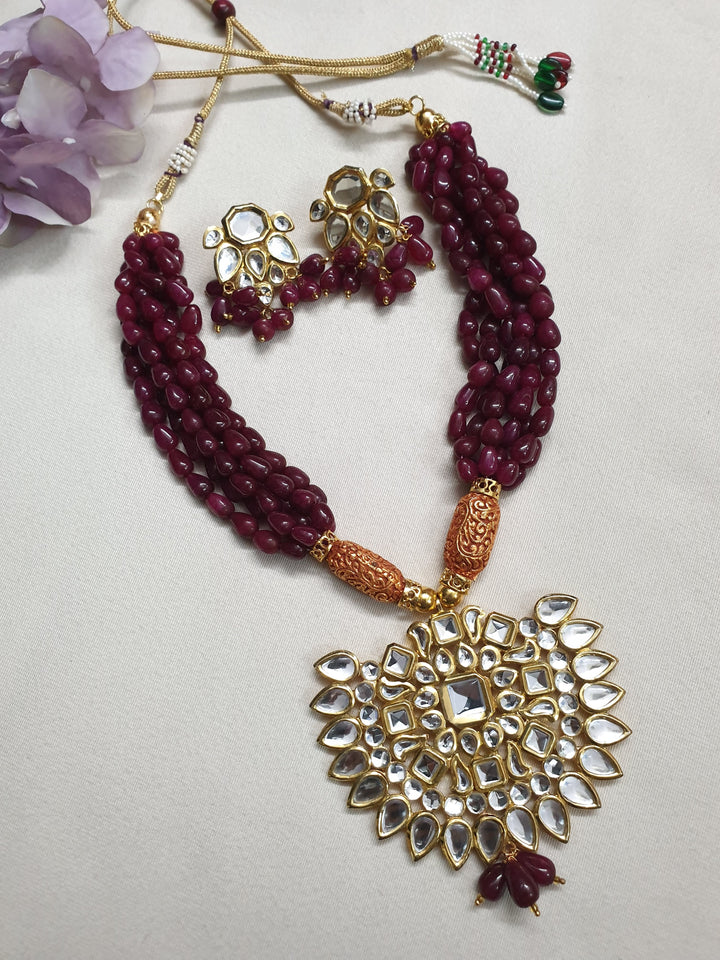 Gold Plated | Kundan Pendant Set Trendy