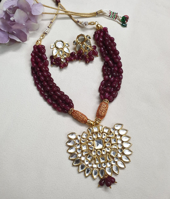 Gold Plated | Kundan Pendant Set Trendy