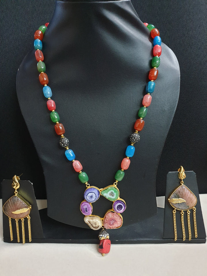 Multi Stone Fusion Designer | Pendant Set With Earrings Signature Design