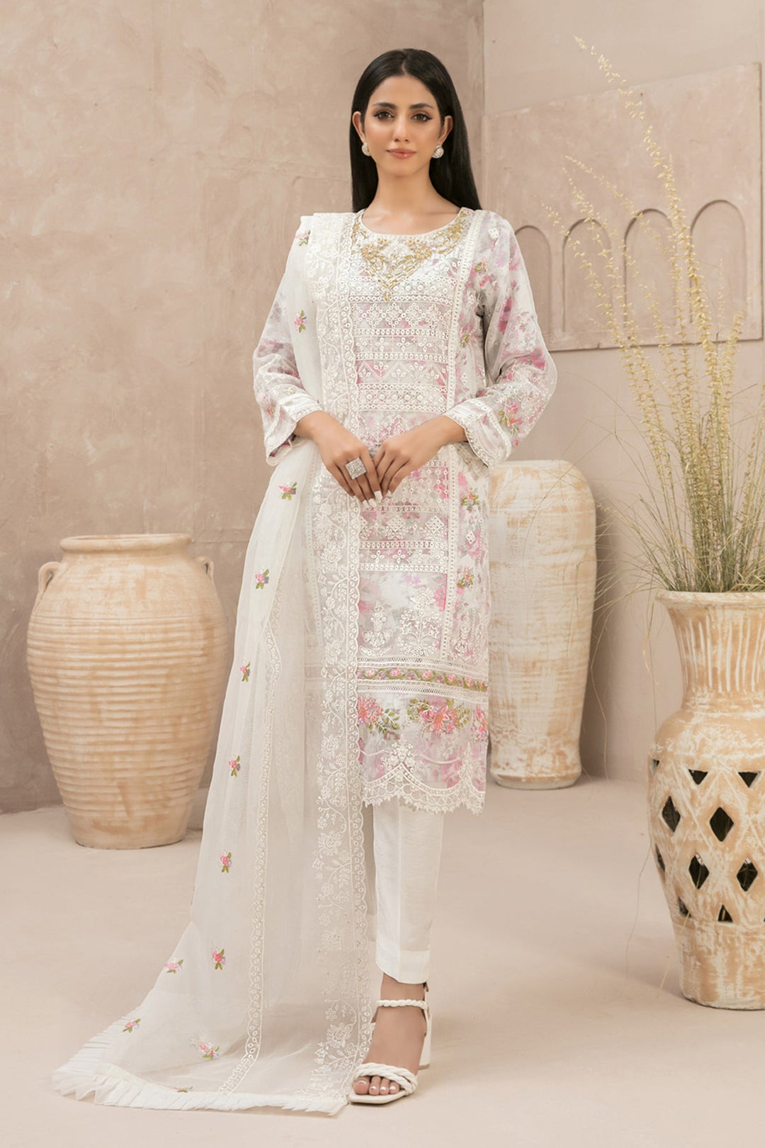 Timeless White Organza Salwar Kameez | Graceful Suit for Every Occasion