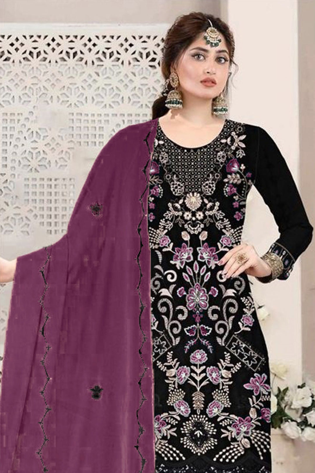 Black Premium Salwar Suit | Embroidery Work & Georgette Fabric