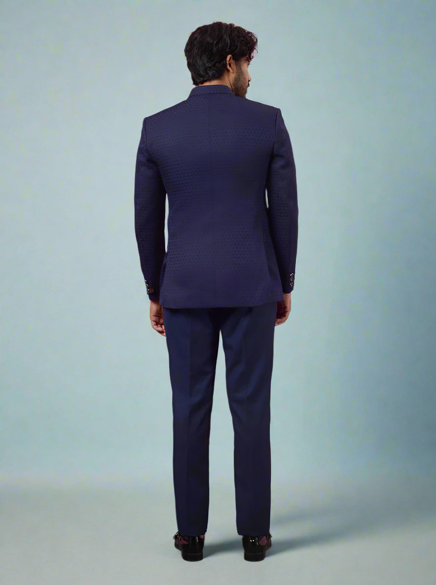 Discover sophistication with this blue Jodhpuri suit, tailored for making a lasting impression.