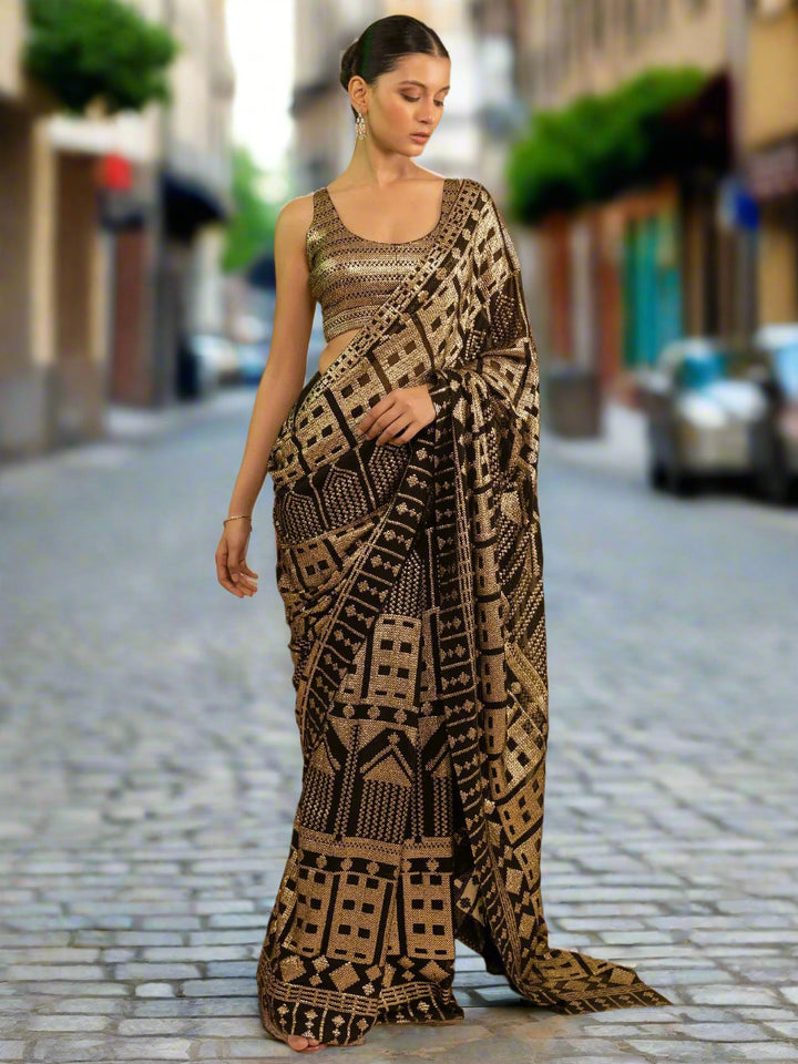 Vibrant color luxurious fabric exclusive attire crafted for elegance and style.