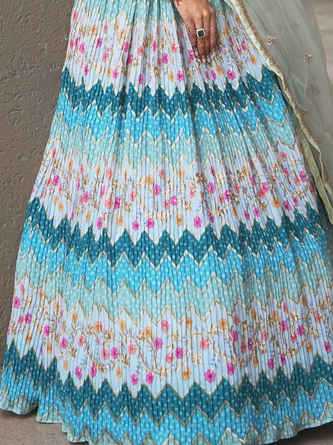 Attractive Multi Color Floral Printed | Chinon Festival Wear Lehenga Choli Signature Design
