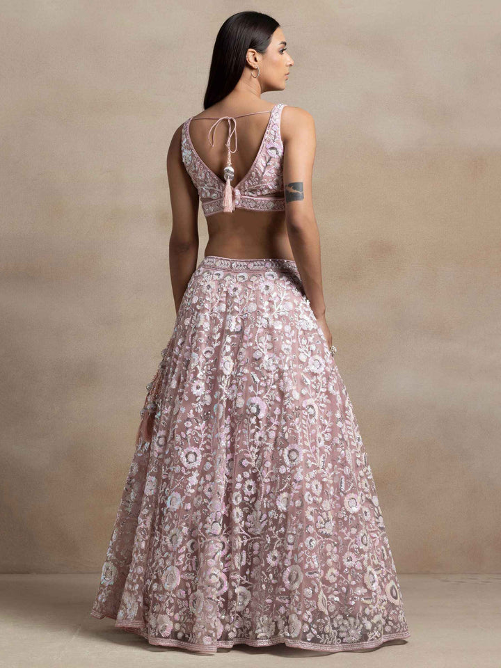 Wonderful Pink Sequins Net Party Wear Lehenga Choli With Dupatta