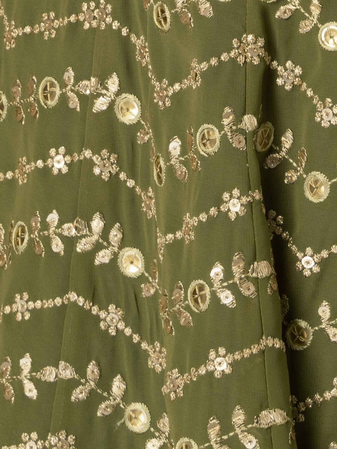 Ravishing Olive Green Zari Embroidery | Georgette Mehendi Wear Lehenga Choli Fashionable