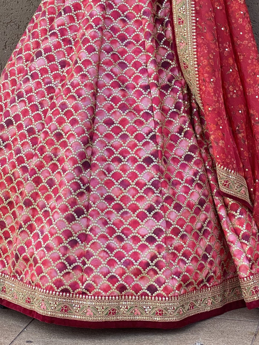 Awesome Pink Sequins Art Silk Bridesmaid Lehenga Choli With Dupatta