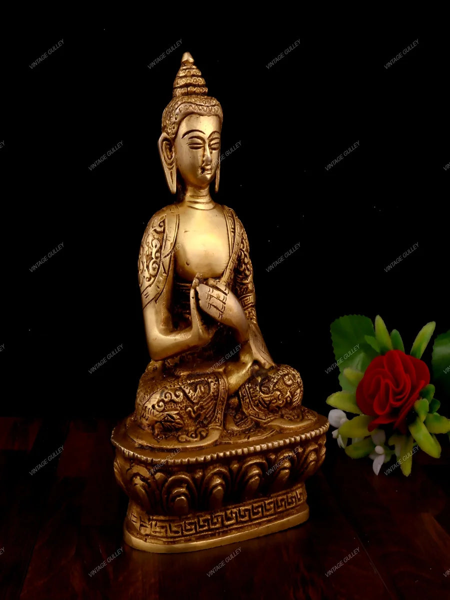 BRASS LORD BUDDHA | God Murtis | Dharamachakra Mudra Statue