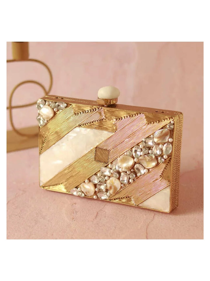 Aisha Motherof Pearl Clutch | Luxurious Handcrafted Glamour Bag