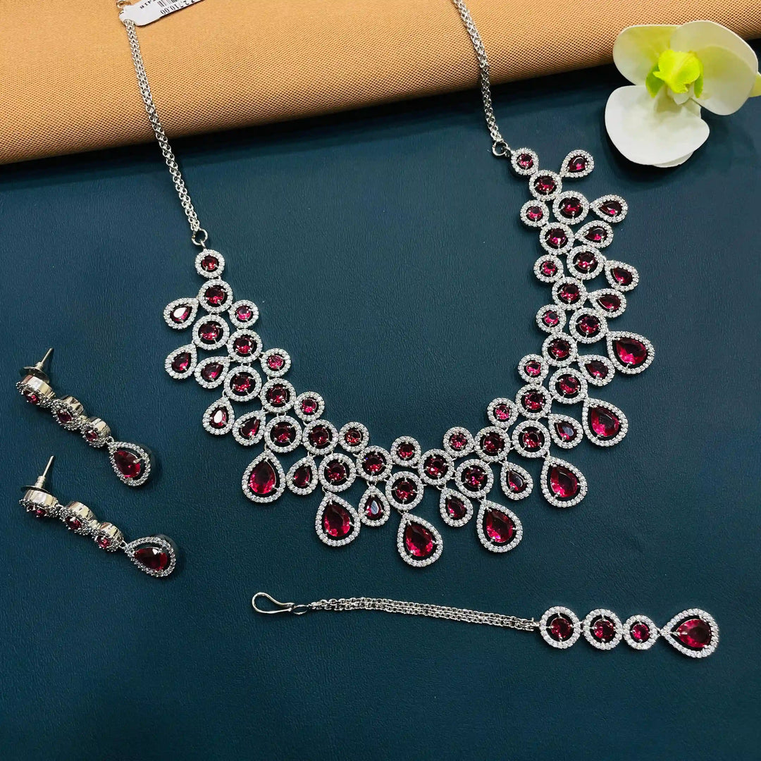 Stunning Bridal Jewelry Set | American Diamond Necklace for Women