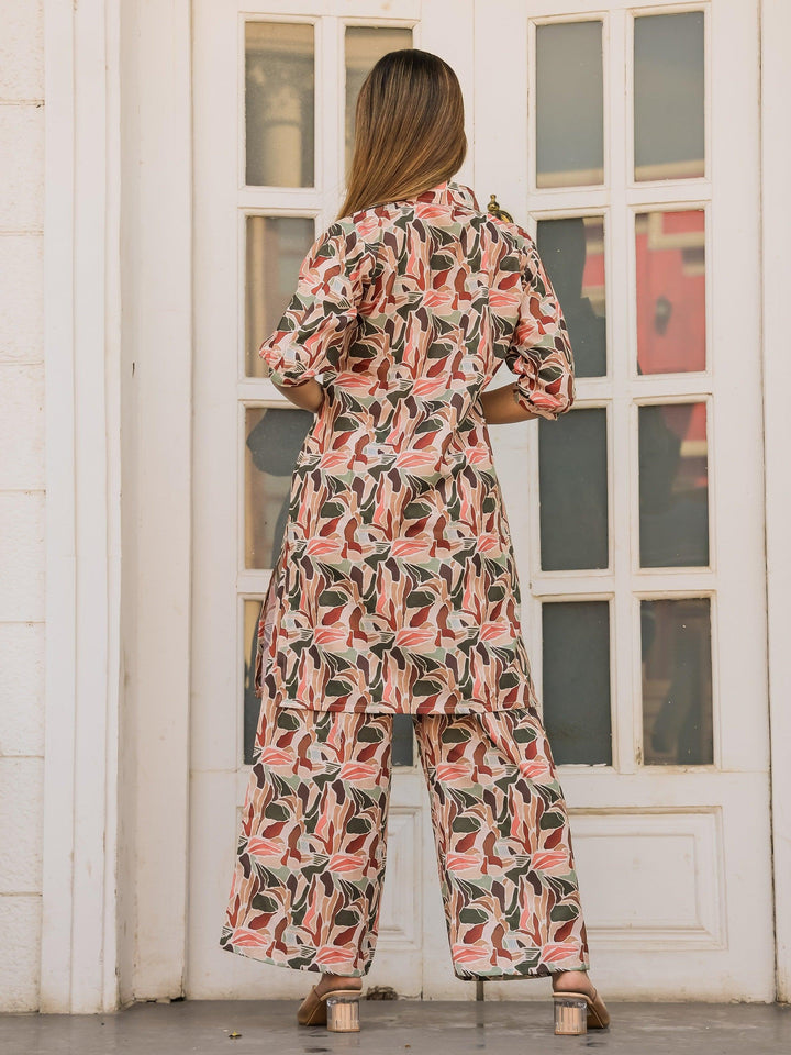 Exquisite Cream Printed Cotton Co-ord Set | Elegant Matching Outfit for Women