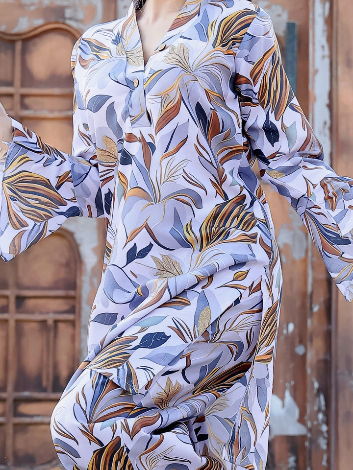Trendy White Cotton Top Palazzo Co-Ord Set | Elegant & Comfortable