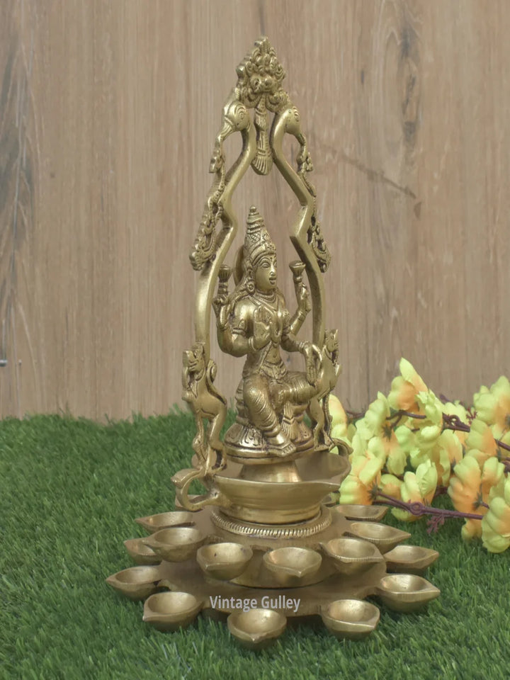 Handmade Brass Diya | Indian Lakshmi Goddess Sculpture Home Décor