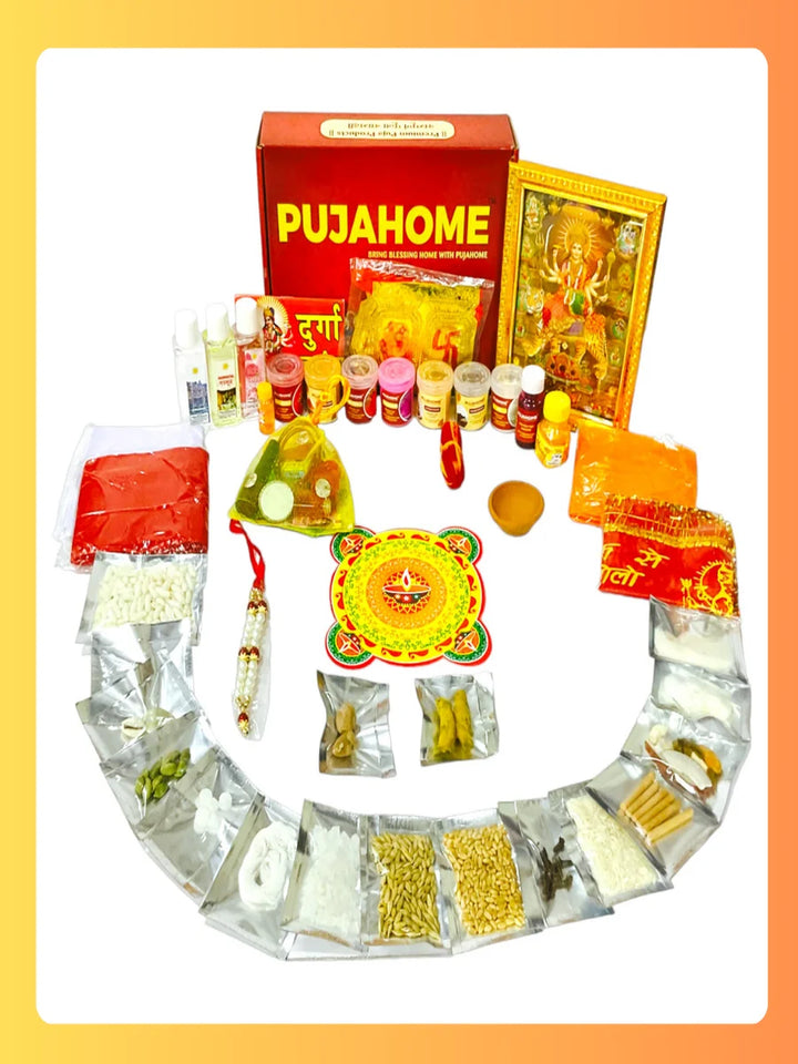 Navratri Puja Samagri Kit/Navdurga Puja Kit for Durga Pujan(41+ Items in Kit)