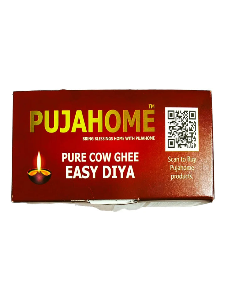 Pure Cow Ghee Diya Wicks (100 Pieces) 30min Burning Time, Wax Free