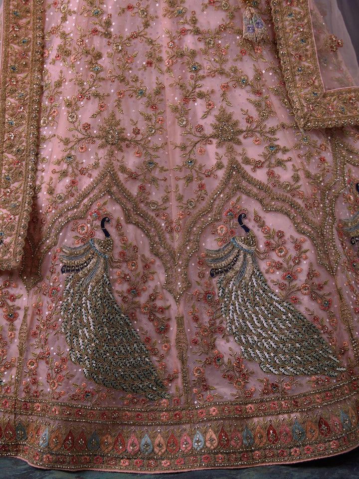 Appealing Pink Sequins Net Sangeet | Wear Lehenga Choli With Dupatta Signature Design