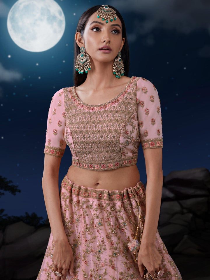 Appealing Pink Sequins Net Sangeet | Wear Lehenga Choli With Dupatta Signature Design
