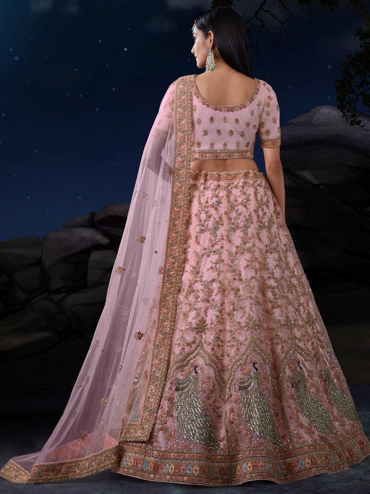 Appealing Pink Sequins Net Sangeet | Wear Lehenga Choli With Dupatta Signature Design