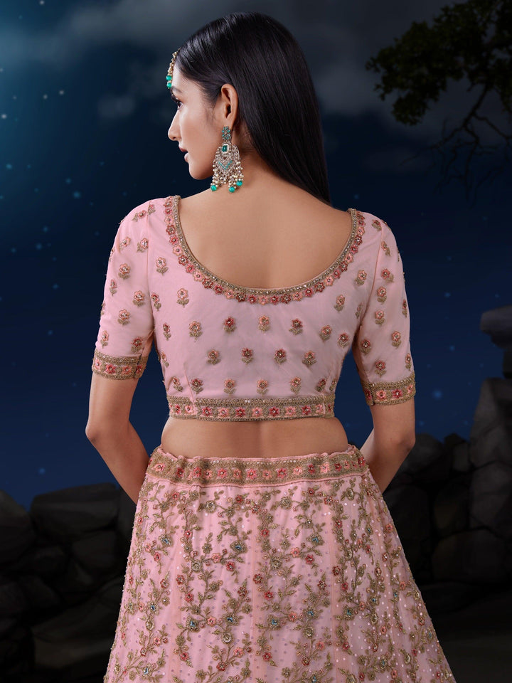 Appealing Pink Sequins Net Sangeet | Wear Lehenga Choli With Dupatta Signature Design