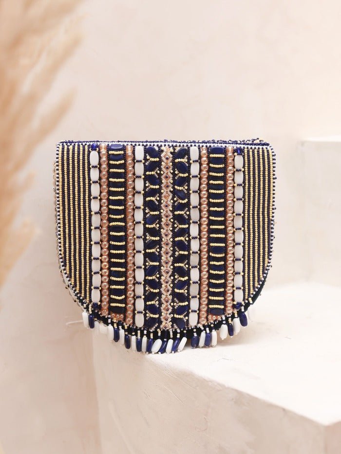 Asma Blue FlapOver Potli Bag | Elegant Handcrafted Statement Accessory - Asma_Blue