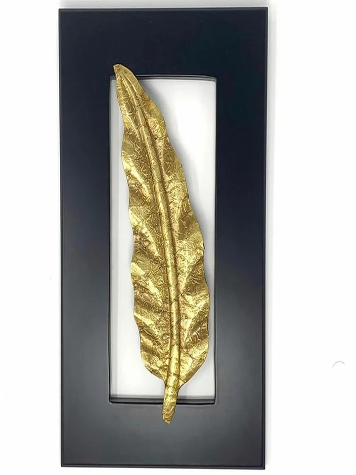 Brass Leaf Motif Wall Decor | Elegant Home Accent for Living Room