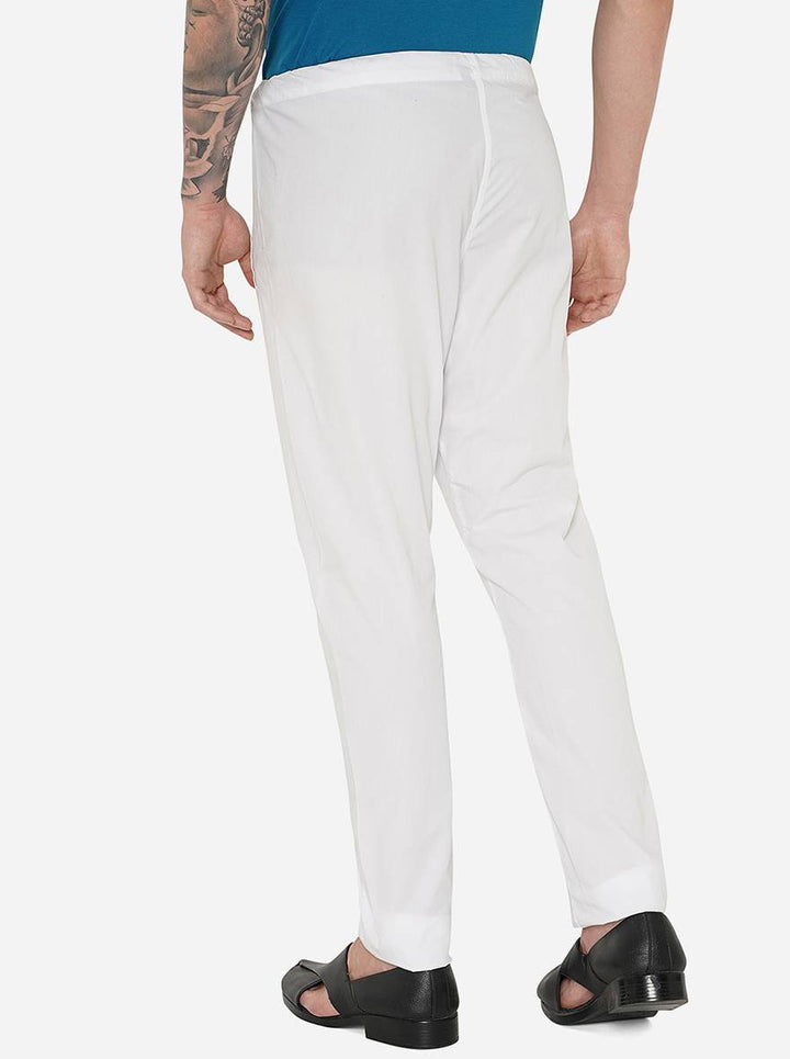 Step into tradition with solid white Aligadhi trousers, a must-have for any ethnic wardrobe in the USA.