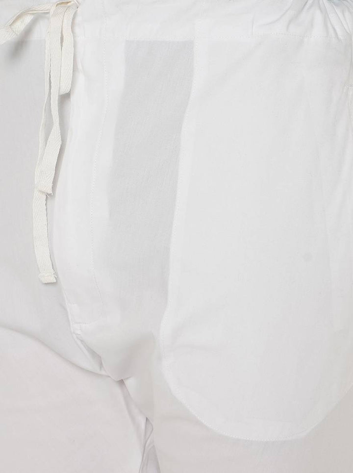 Capture attention at traditional events in the USA with these elegant white Aligadhi trousers.