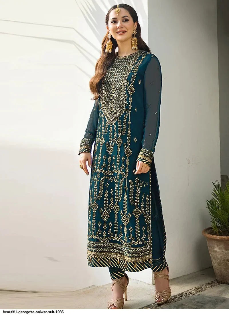 Chic Faux Georgette Salwar kameez | Perfect for Festive Wear