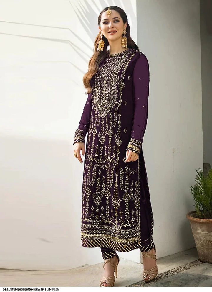 Chic Faux Georgette Salwar kameez | Perfect for Festive Wear