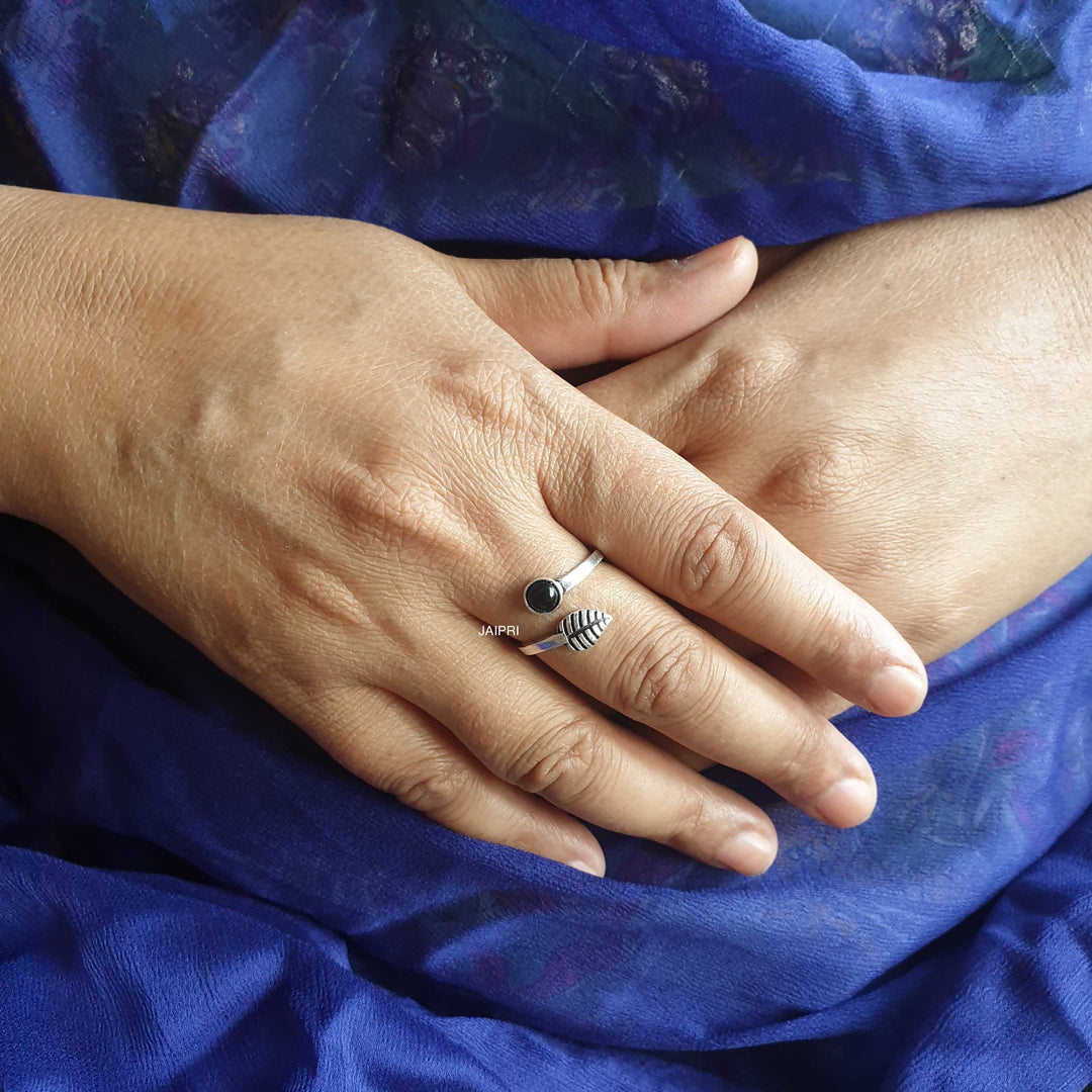 Black Onyx Stone | Adjustable Handmade Ring Luxury Wear