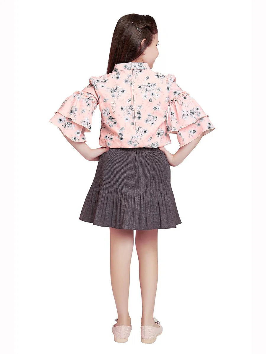 Designer Grey Skirt Set for Girls | Fashionable Festive Wear