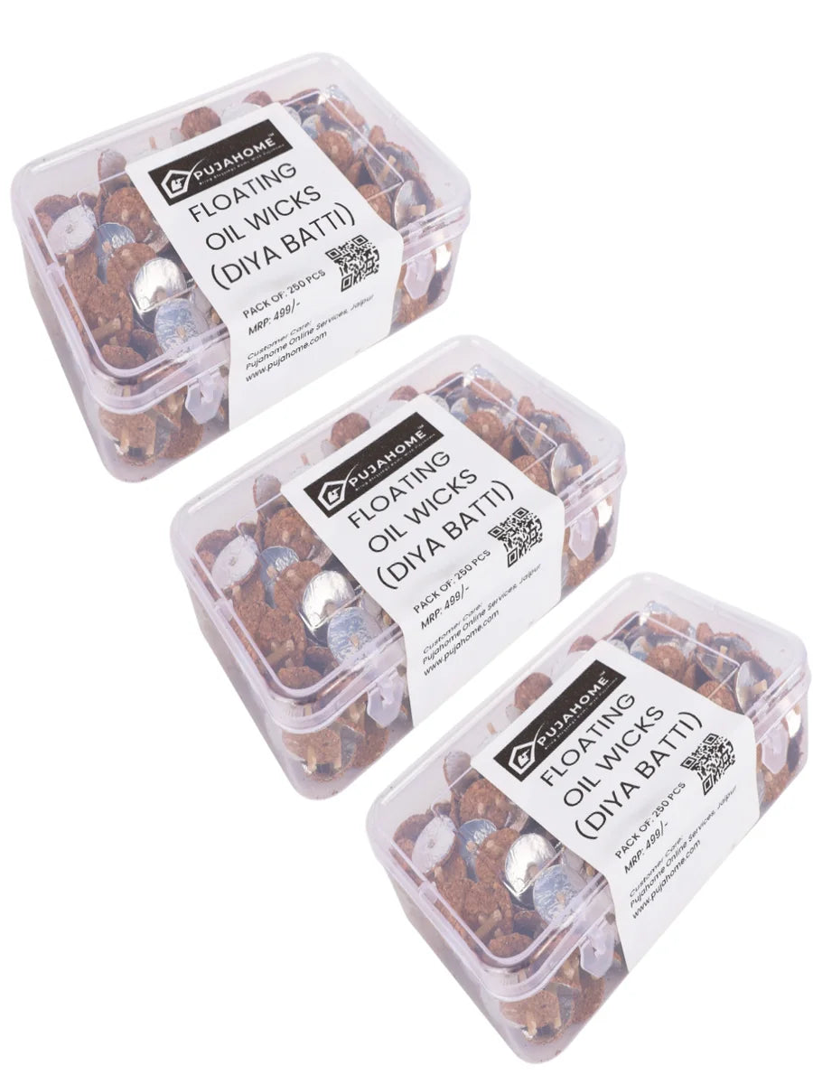 Eco-Friendly Cork-Based Floating Oil Wicks Diya Bati Parsi Vat Pack of (250 Wicks)