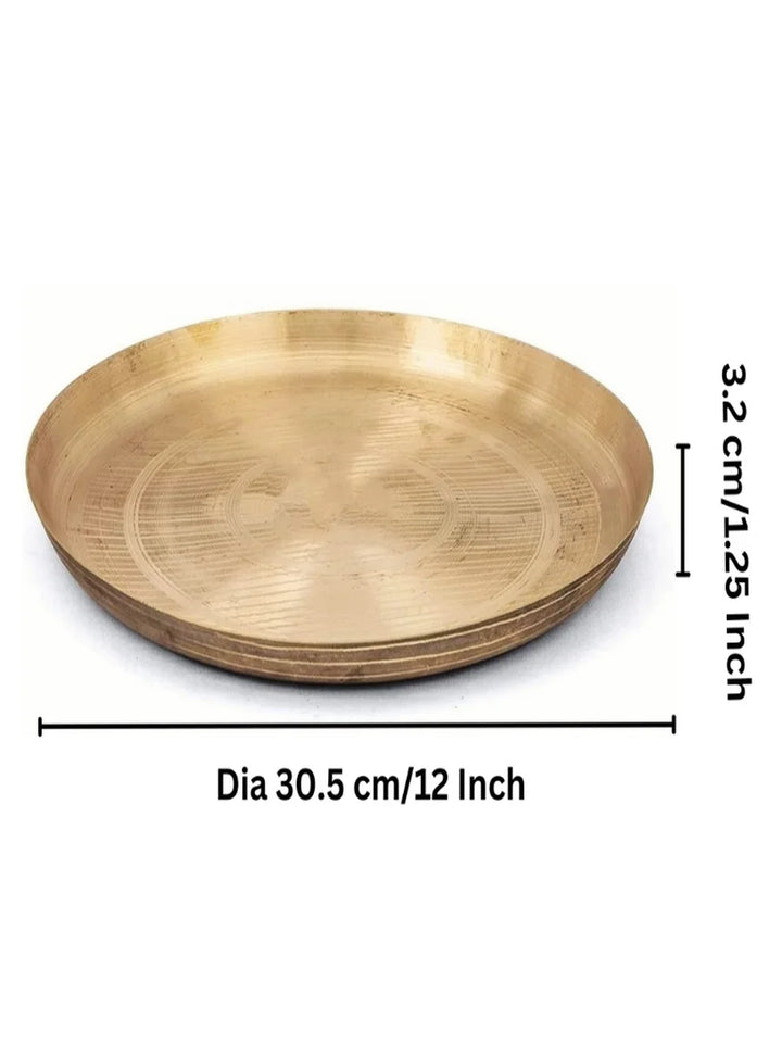 Handcrafted Kansa Dinner Plate | 1 Pc Ayurvedic Dining Dish