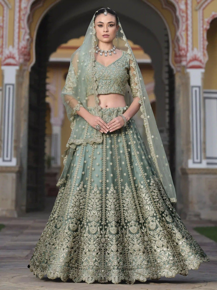 buy butterfly net lehenga SilverBin

