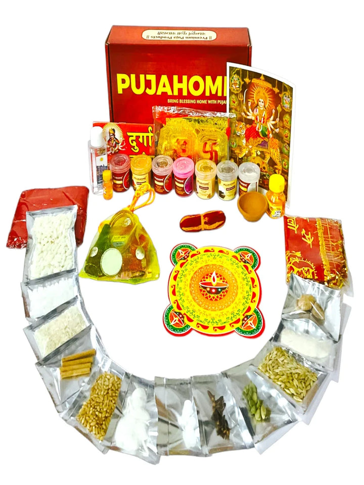 Navratri Puja Samagri Kit/Navdurga Puja Kit for Durga Pujan (30+ Items Kit)
