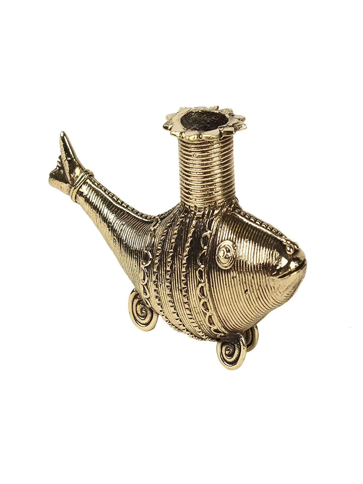 Handmade Brass Dhokra Candle Stand | Unique Home Decor & Gifting Charm