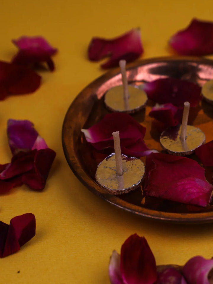 Eco-Friendly Cork-Based Floating Oil Wicks Diya Bati Parsi Vat Pack of (250 Wicks)