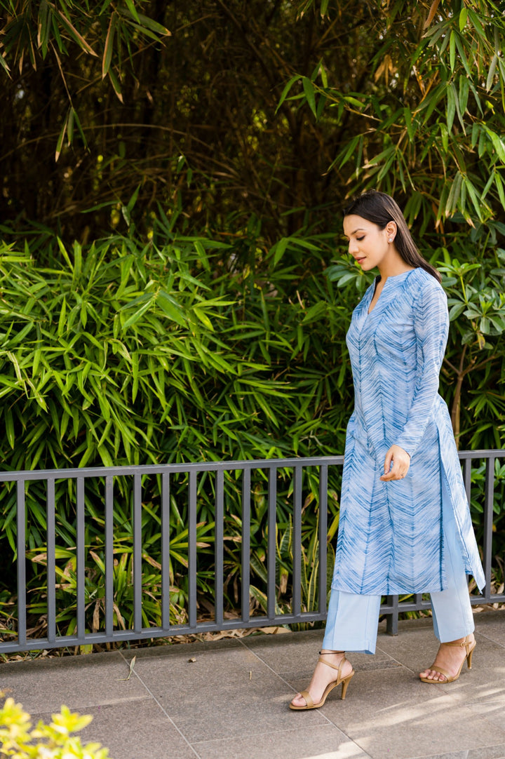 Workwear Blue Kurta Set | Modern Indian Outfit